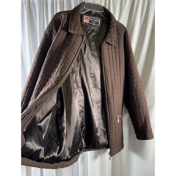 Free Country Quilted Jacket Faux Fur Collar Detachable Brown XL gorpcore 71-00 - Picture 6 of 16